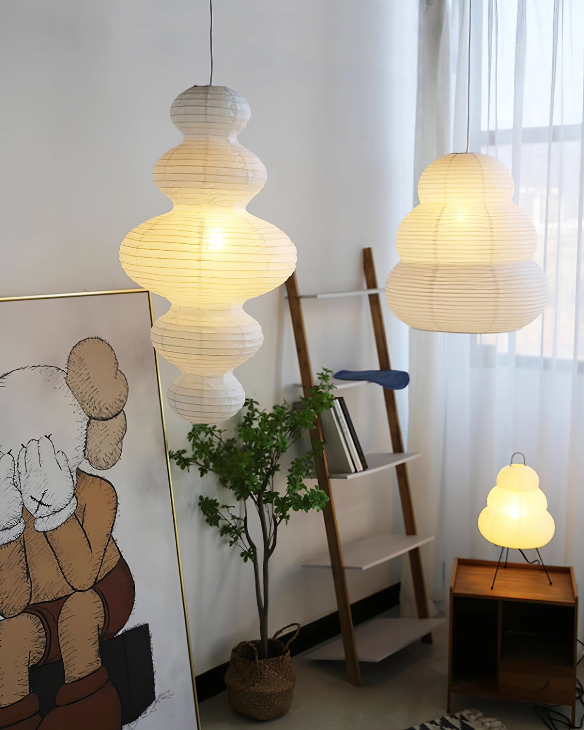 Kozo Paper Tower Swag Pendant