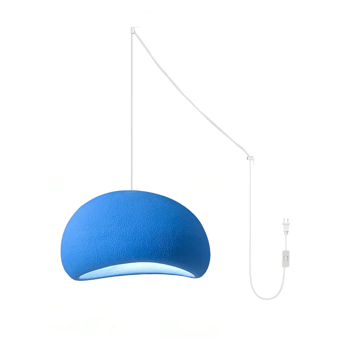 ∅ 11.8″ x H 6.7″ / Blue & White Hanging Wire / US Plug