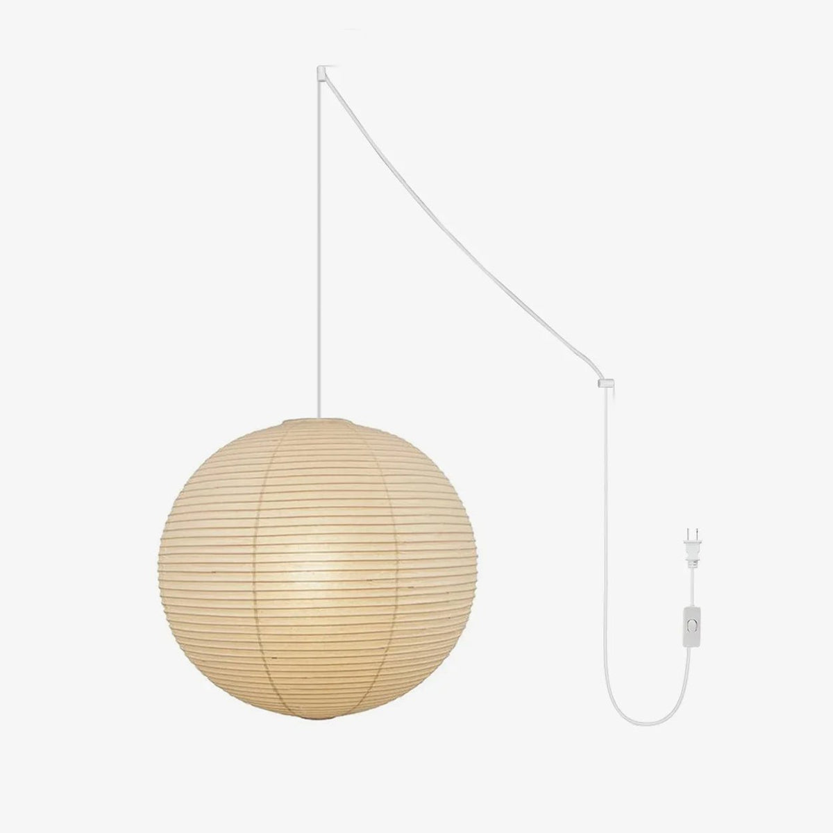 Kozo Paper Globe Swag Pendant (white plug wire)