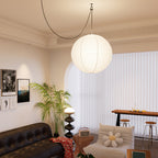 Kozo Paper Globe Swag Pendant (white plug wire)
