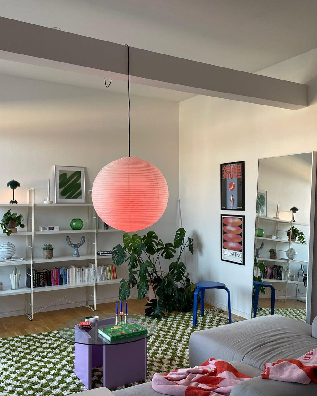 Kozo Paper Globe Swag Pendant (white plug wire)