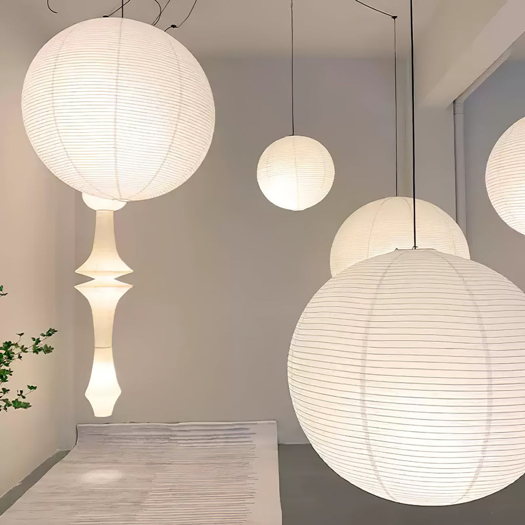 Kozo Paper Globe Swag Pendant (white plug wire)