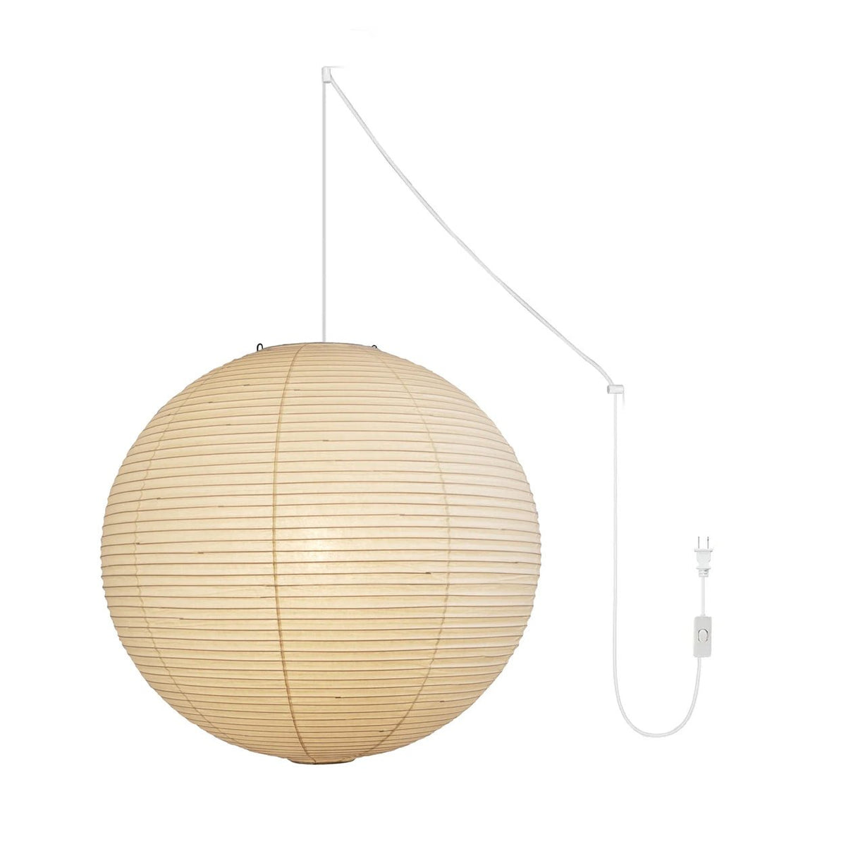Kozo Paper Globe Swag Pendant (white plug wire)