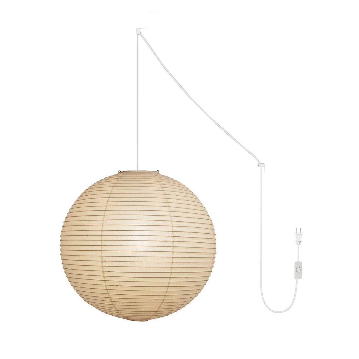 Kozo Paper Globe Swag Pendant (white plug wire)