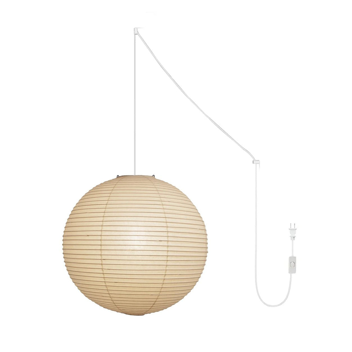 Kozo Paper Globe Swag Pendant (white plug wire)