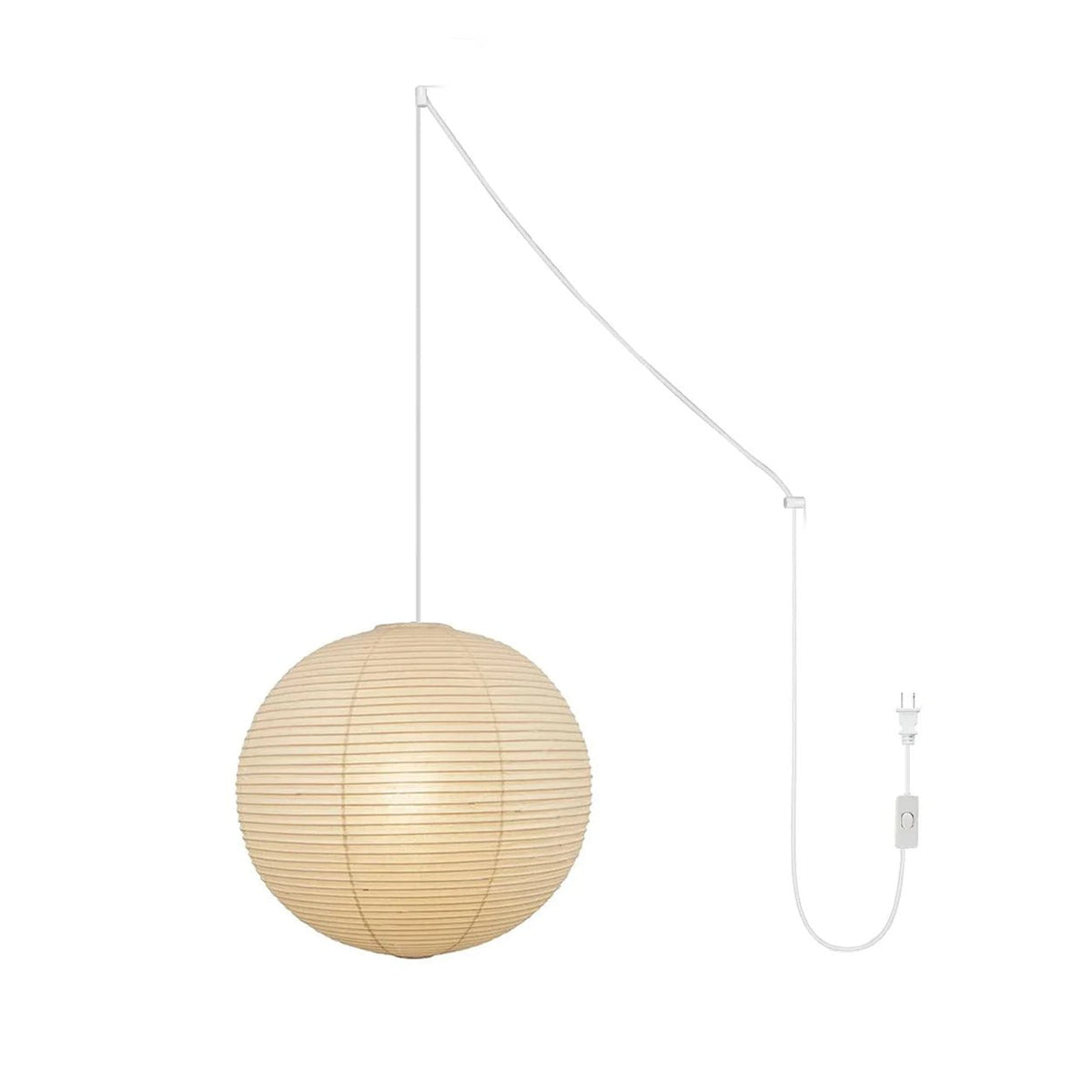 Kozo Paper Globe Swag Pendant (white plug wire)