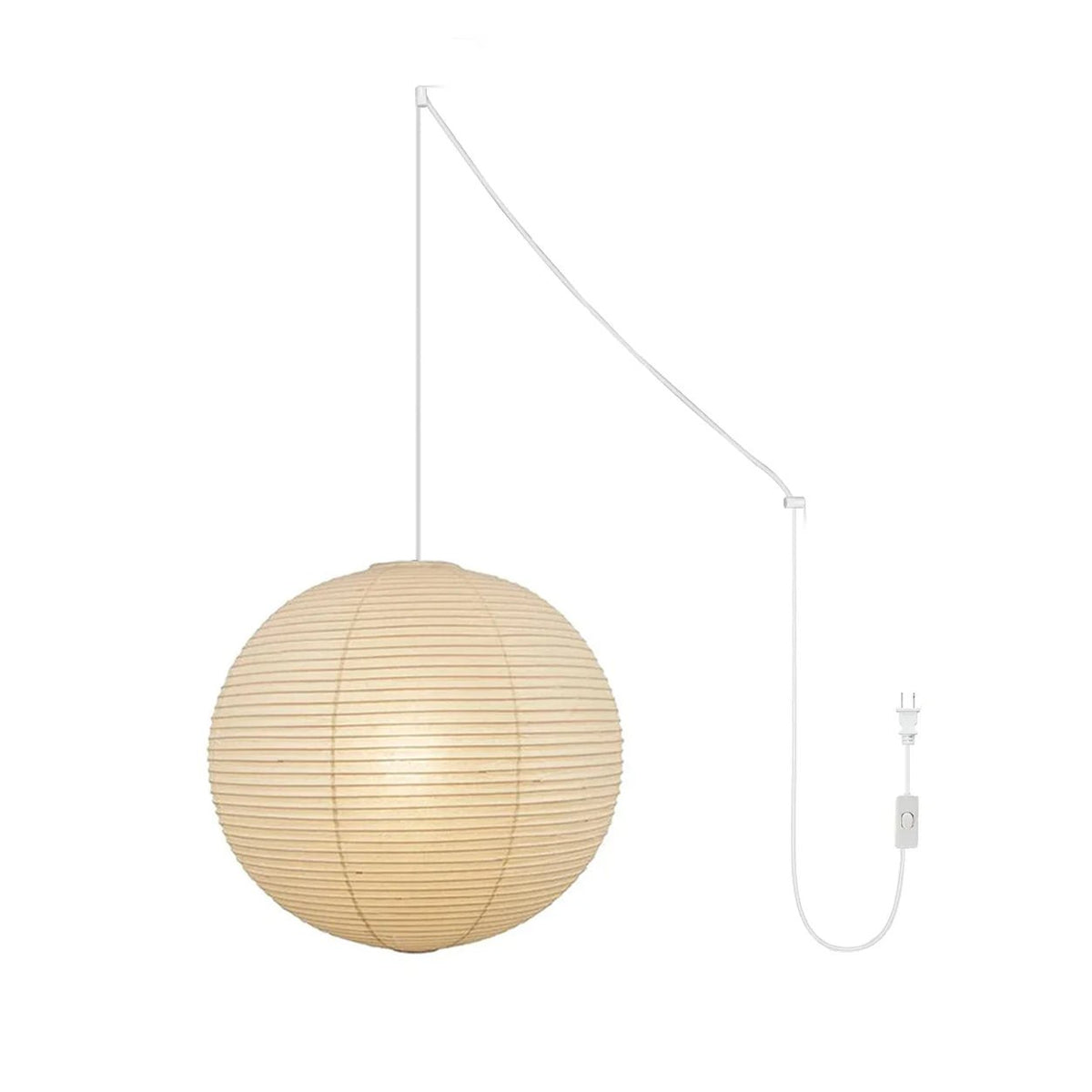 Kozo Paper Globe Swag Pendant (white plug wire)