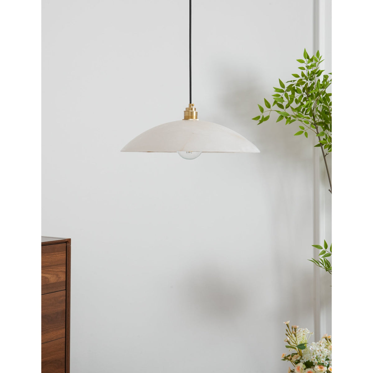Alabaster Dome Swag Alabaster Pendant Lamp