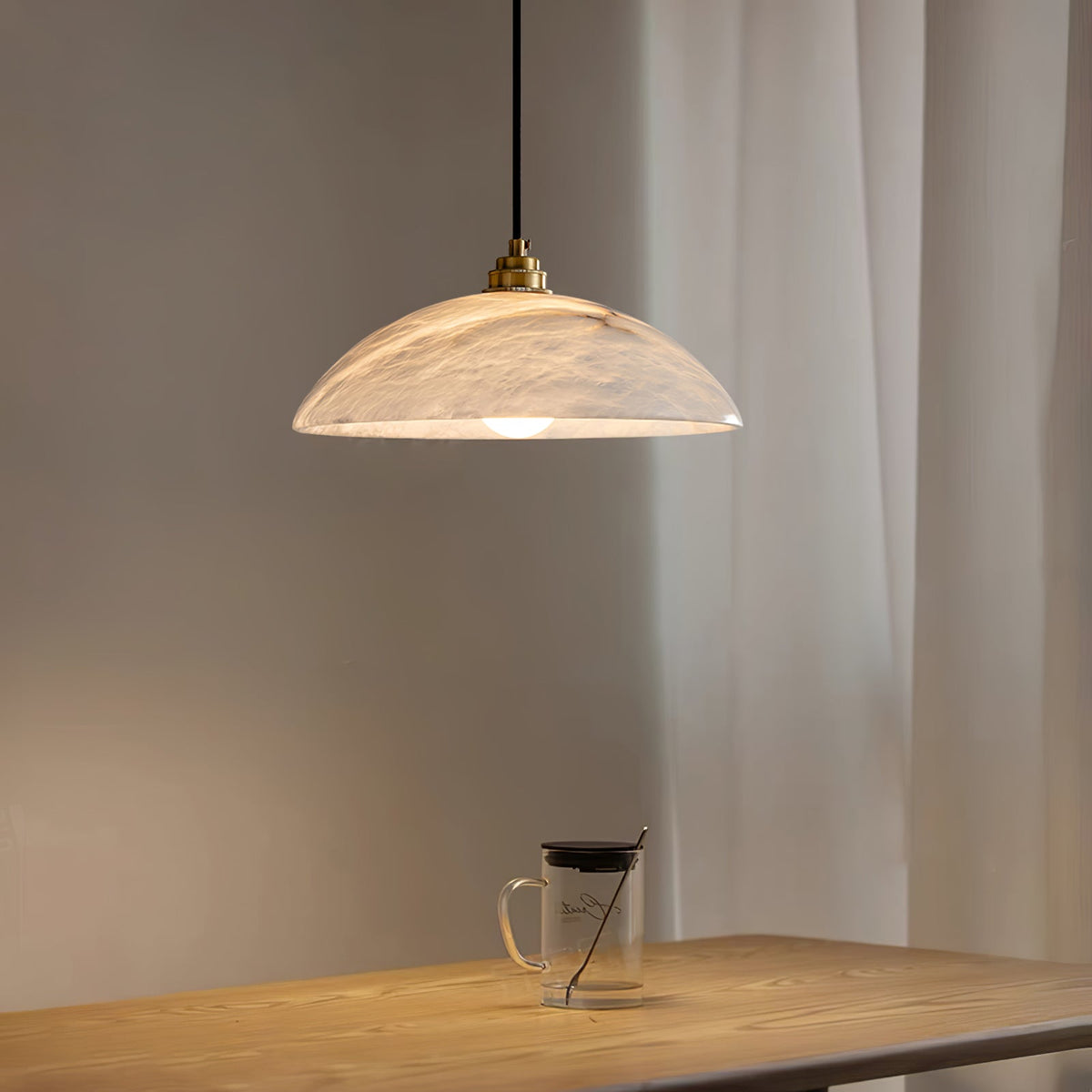 Alabaster Dome Swag Alabaster Pendant Lamp