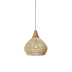 Braided Rattan Swag Pendant Lamp
