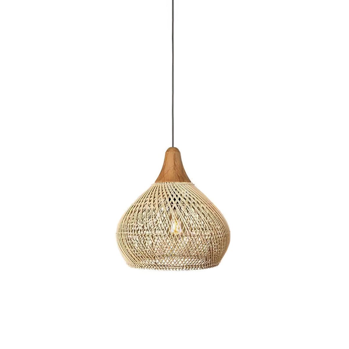 Braided Rattan Swag Pendant Lamp