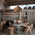 Braided Rattan Swag Pendant Lamp