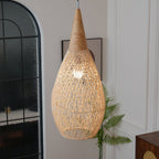Braided Rattan Swag Pendant Lamp