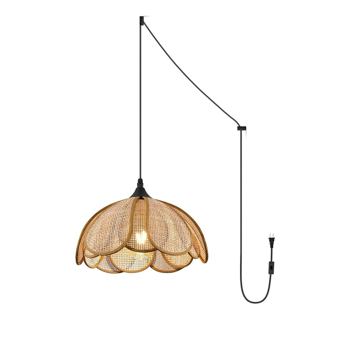 Bloom Rattan Swag Pendant Lamp