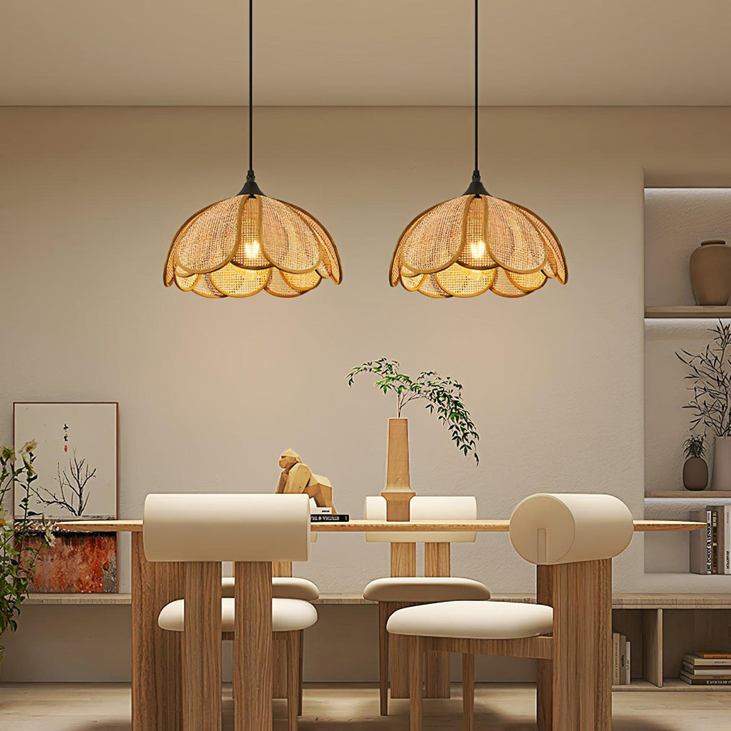 Bloom Rattan Swag Pendant Lamp