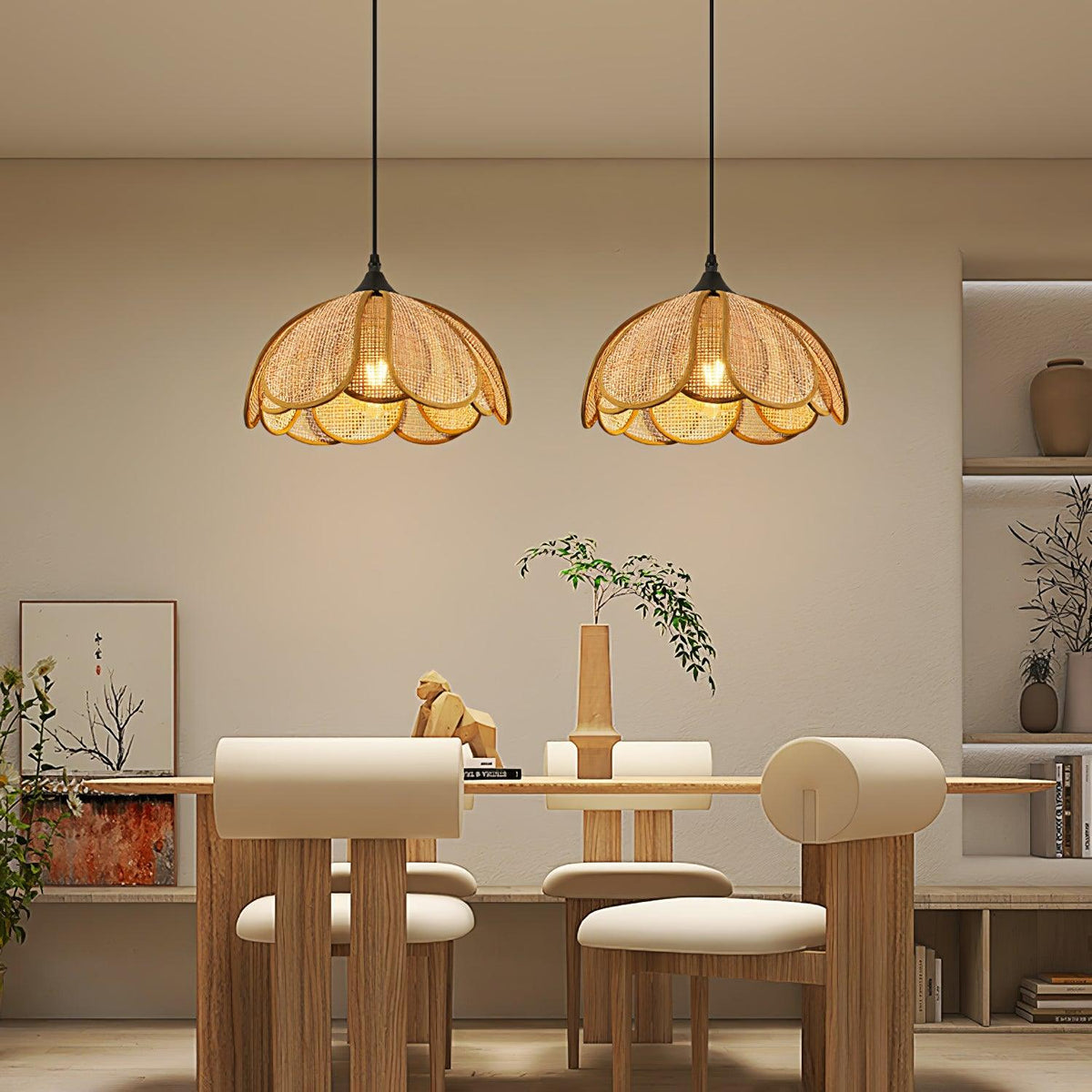 Bloom Rattan Swag Pendant Lamp