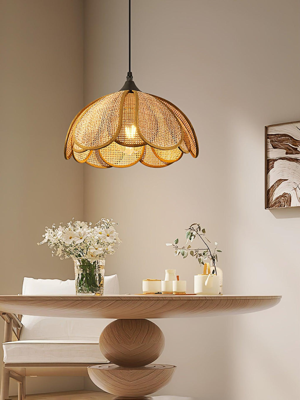 Bloom Rattan Swag Pendant Lamp