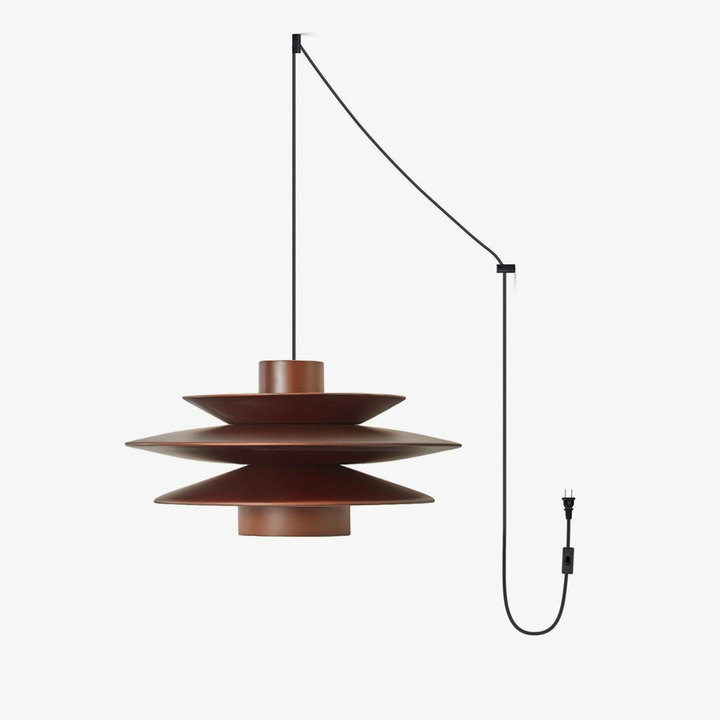Cascade Wooden Disc Swag Pendant Lamp