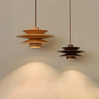Cascade Wooden Disc Swag Pendant Lamp