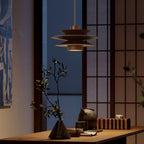 Cascade Wooden Disc Swag Pendant Lamp
