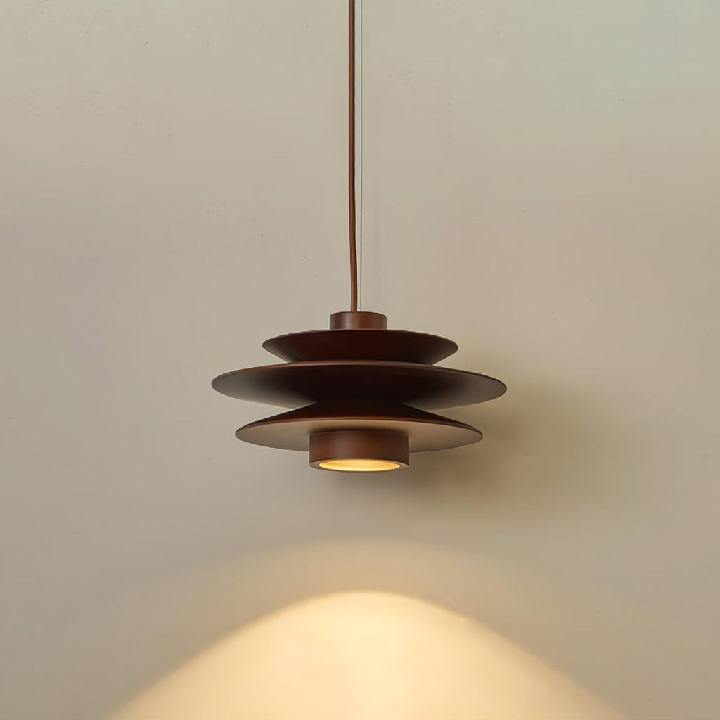 Cascade Wooden Disc Swag Pendant Lamp