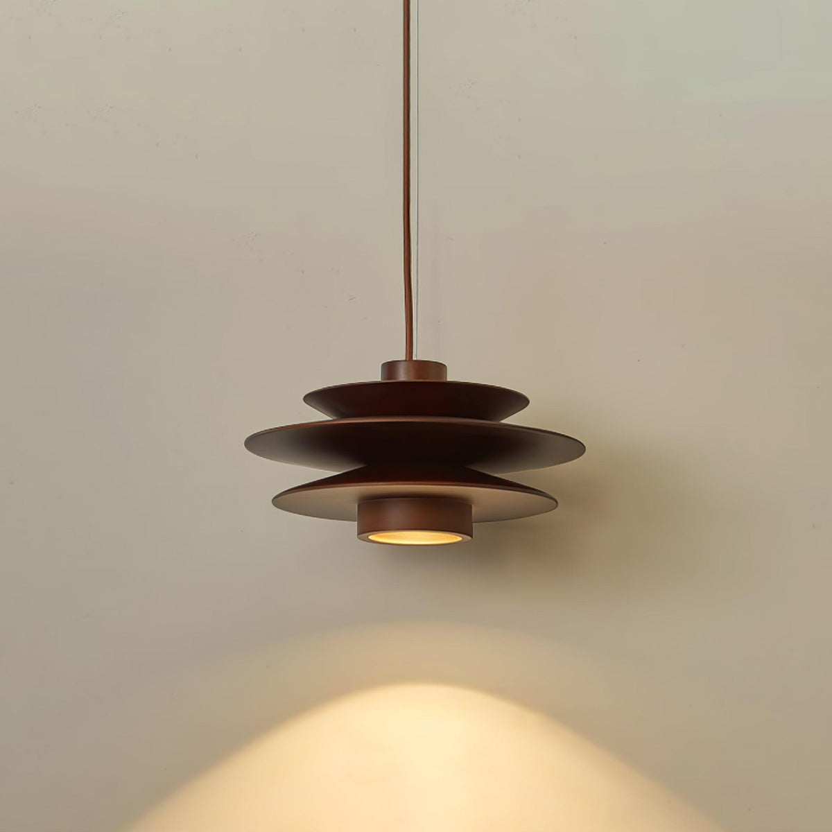 Cascade Wooden Disc Swag Pendant Lamp