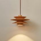 Cascade Wooden Disc Swag Pendant Lamp