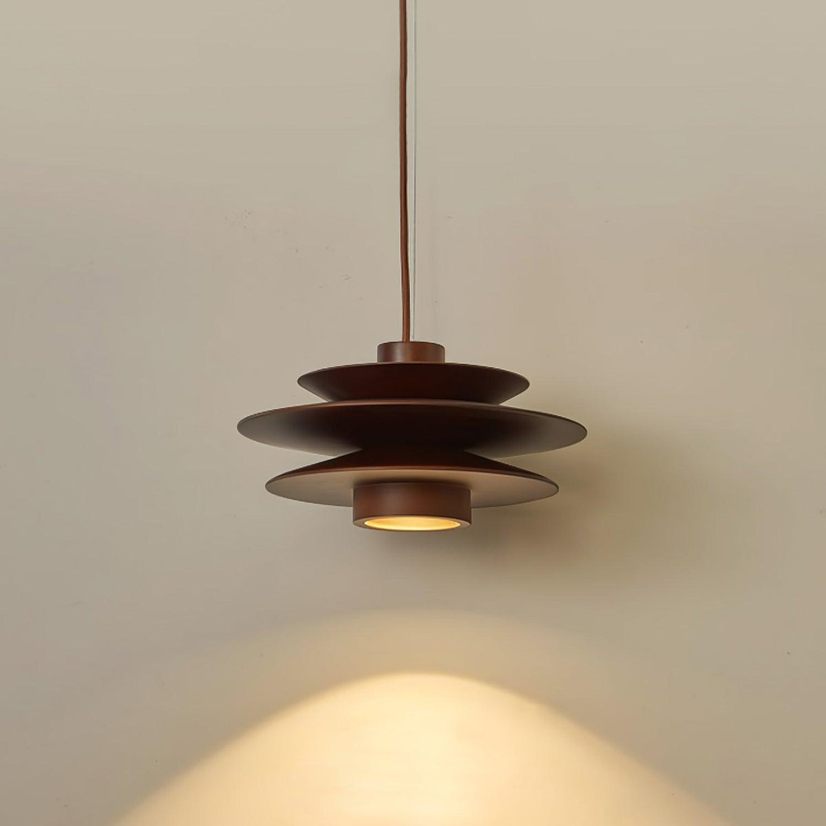 Cascade Wooden Disc Swag Pendant Lamp
