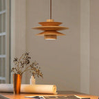Cascade Wooden Disc Swag Pendant Lamp