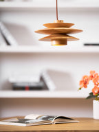 Cascade Wooden Disc Swag Pendant Lamp