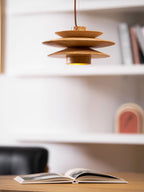 Cascade Wooden Disc Swag Pendant Lamp