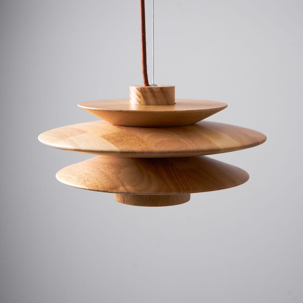 Cascade Wooden Disc Swag Pendant Lamp