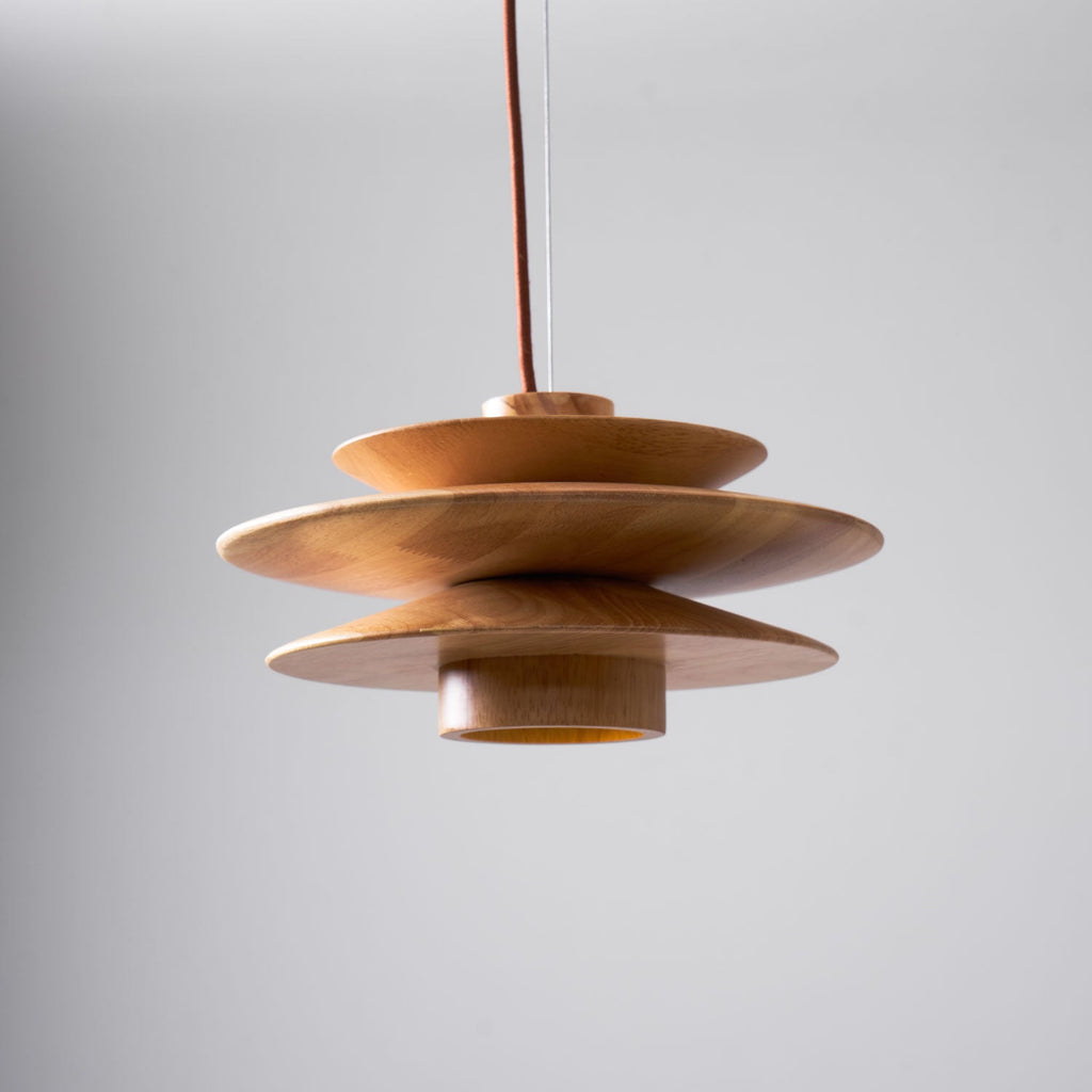 Cascade Wooden Disc Swag Pendant Lamp