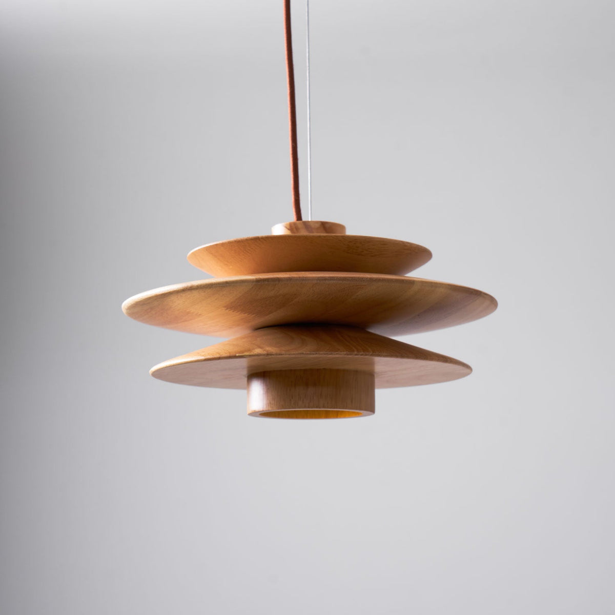 Cascade Wooden Disc Swag Pendant Lamp