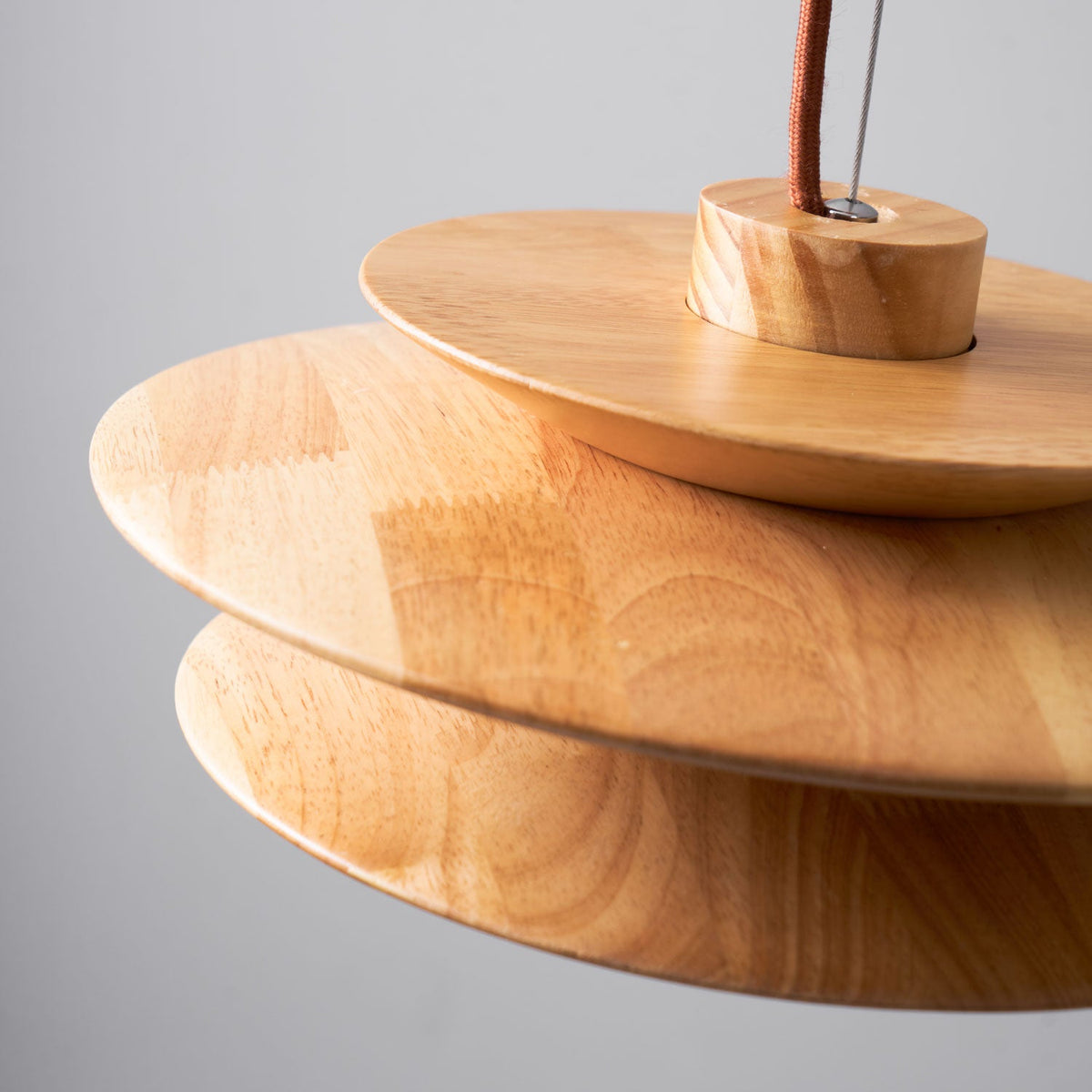 Cascade Wooden Disc Swag Pendant Lamp