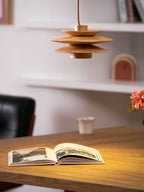 Cascade Wooden Disc Swag Pendant Lamp