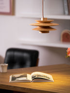 Cascade Wooden Disc Swag Pendant Lamp
