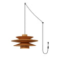 Cascade Wooden Disc Swag Pendant Lamp
