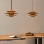 Cascade Wooden Disc Swag Pendant Lamp