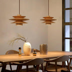 Cascade Wooden Disc Swag Pendant Lamp
