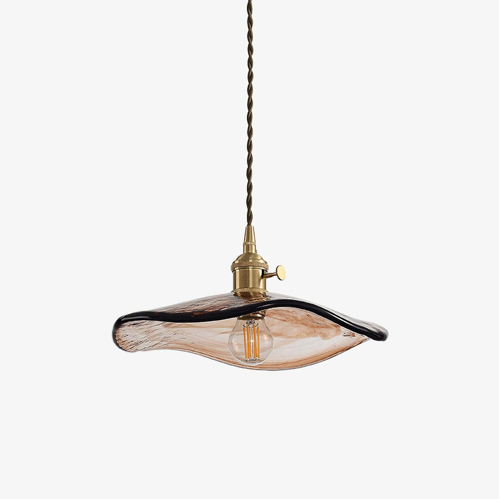Flower Petal Glass Pendant Swag Light