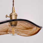 Flower Petal Glass Pendant Swag Light