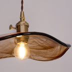 Flower Petal Glass Pendant Swag Light