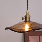Flower Petal Glass Pendant Swag Light