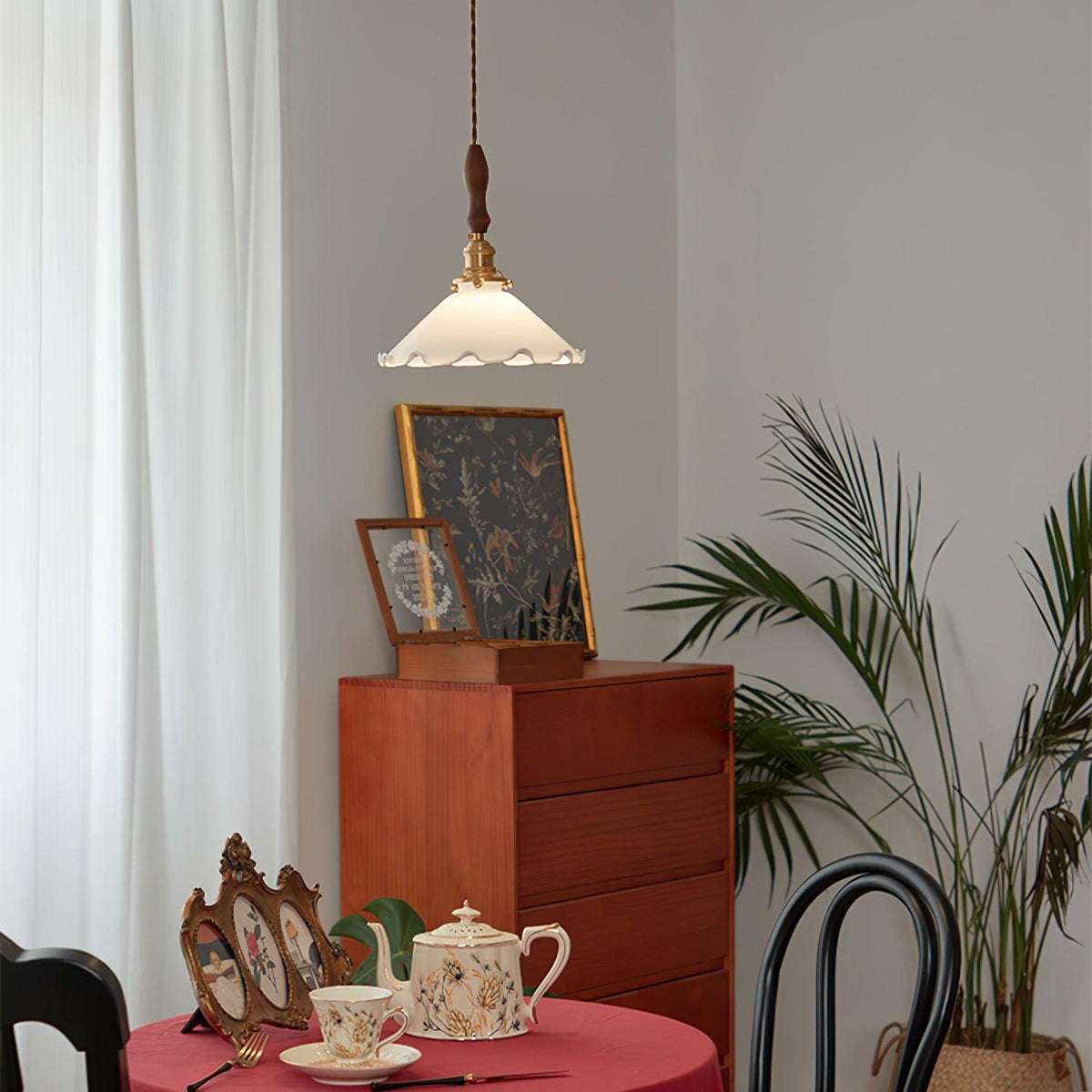 Flower Petals Swag Pendant Lamp