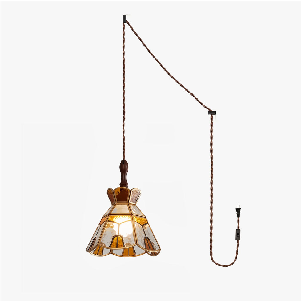 Tiffany Stained Glass Swag Pendant Lamp