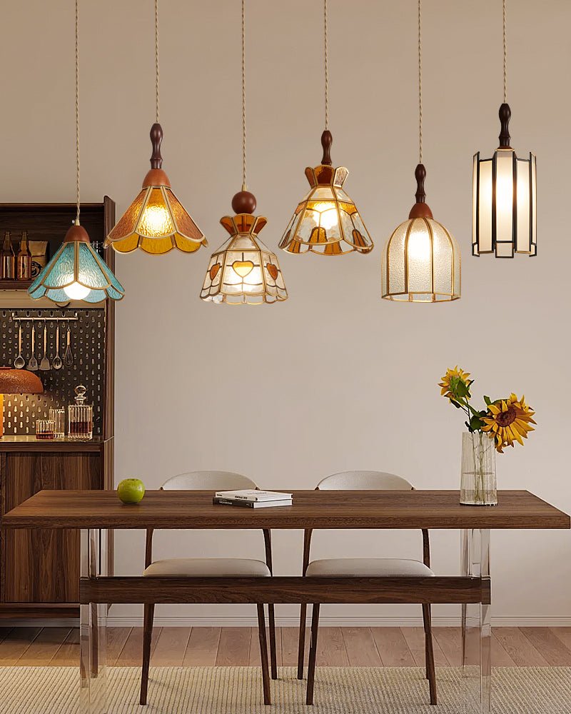 Tiffany Stained Glass Swag Pendant Lamp