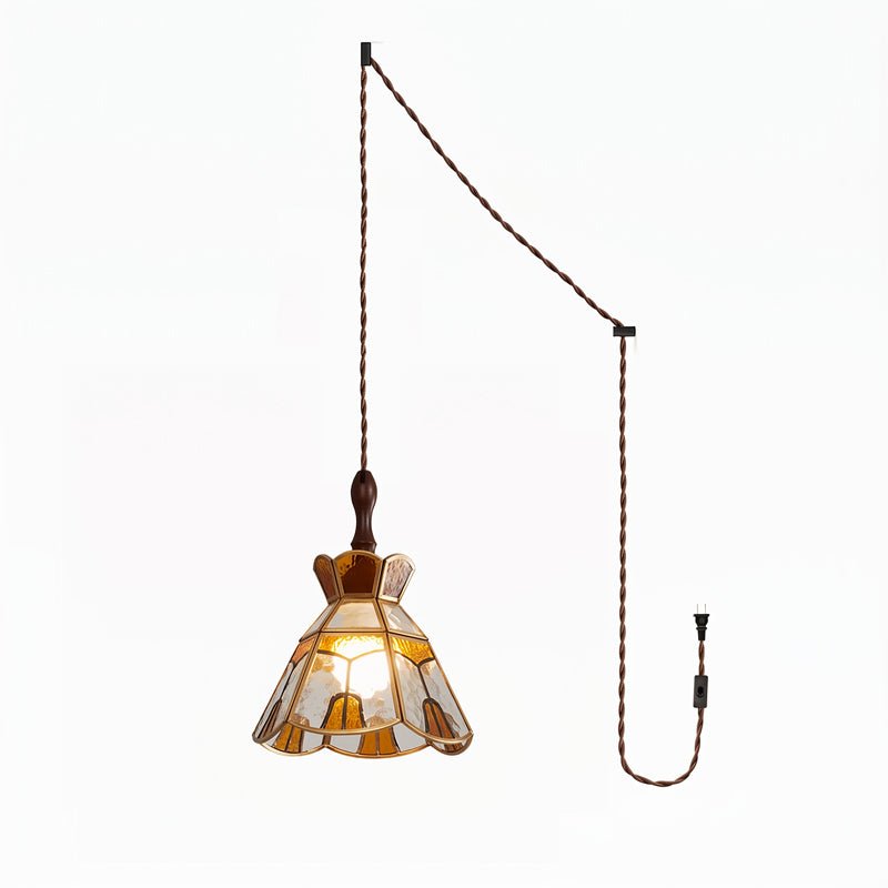 Tiffany Stained Glass Swag Pendant Lamp