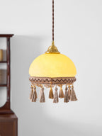 French Tassels Brass Pendant Swag Light