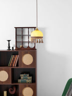 French Tassels Brass Pendant Swag Light